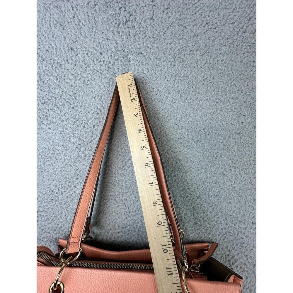Nanette Lepore Petro Peach Straw Tote Handbag / Mixed-Media Shoulder Satchel